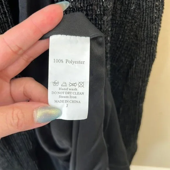 Black Backless Sequins Wedding Dress Prom Gown - Picture 8 of 10